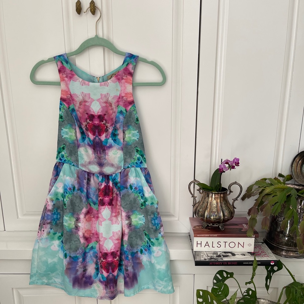 Kaleidoscope mini dress from local boutique